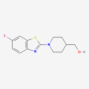 molecular formula C13H15FN2OS B2380253 [1-(6-Fluoro-1,3-benzothiazol-2-yl)piperidin-4-yl]methanol CAS No. 2415631-31-9