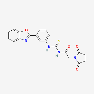 molecular formula C20H16N4O4S B2380257 N-((3-(benzo[d]oxazol-2-yl)phenyl)carbamothioyl)-2-(2,5-dioxopyrrolidin-1-yl)acetamide CAS No. 398999-46-7