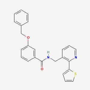 molecular formula C24H20N2O2S B2380258 3-(苄氧基)-N-((2-(噻吩-2-基)吡啶-3-基)甲基)苯甲酰胺 CAS No. 2034450-94-5