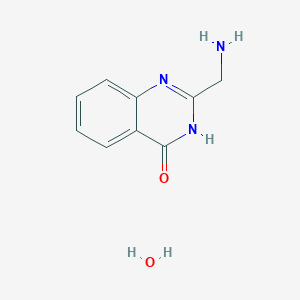 molecular formula C9H11N3O2 B2380261 2-(Aminomethyl)-4(3H)-quinazolinone hydrate CAS No. 1269288-42-7; 437998-08-8