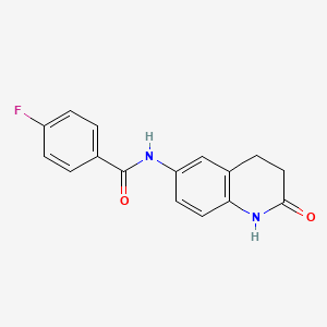 molecular formula C16H13FN2O2 B2380273 4-fluoro-N-(2-oxo-1,2,3,4-tetrahydroquinolin-6-yl)benzamide CAS No. 921914-47-8