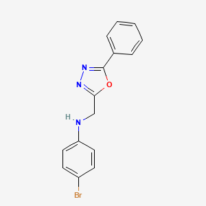 molecular formula C15H12BrN3O B2380277 4-溴-N-[(5-苯基-1,3,4-噁二唑-2-基)甲基]苯胺 CAS No. 162694-04-4