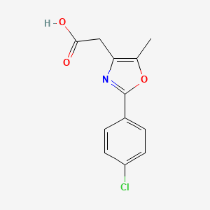 molecular formula C12H10ClNO3 B2380281 2-[2-(4-Chlorophenyl)-5-methyl-1,3-oxazol-4-yl]acetic acid CAS No. 89006-94-0