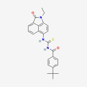 molecular formula C25H25N3O2S B2380282 4-(tert-butyl)-N-((1-ethyl-2-oxo-1,2-dihydrobenzo[cd]indol-6-yl)carbamothioyl)benzamide CAS No. 477557-37-2
