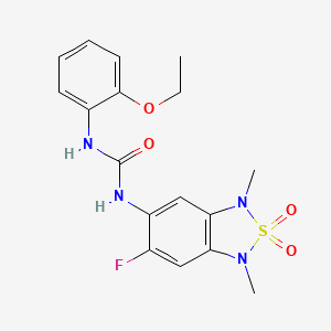 molecular formula C17H19FN4O4S B2380283 1-(2-Ethoxyphenyl)-3-(6-fluoro-1,3-dimethyl-2,2-dioxido-1,3-dihydrobenzo[c][1,2,5]thiadiazol-5-yl)urea CAS No. 2034242-89-0