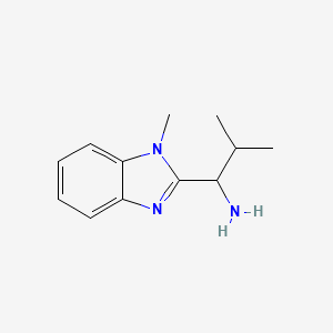 molecular formula C12H17N3 B2380285 2-methyl-1-(1-methyl-1H-benzimidazol-2-yl)propan-1-amine CAS No. 1094220-33-3