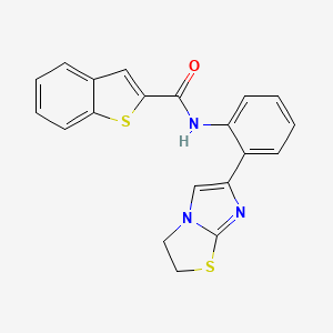 molecular formula C20H15N3OS2 B2380287 N-(2-(2,3-dihydroimidazo[2,1-b]thiazol-6-yl)phenyl)benzo[b]thiophene-2-carboxamide CAS No. 2034487-85-7