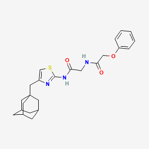 molecular formula C24H29N3O3S B2380299 N-[4-(1-adamantylmethyl)-1,3-thiazol-2-yl]-2-[(2-phenoxyacetyl)amino]acetamide CAS No. 433262-09-0