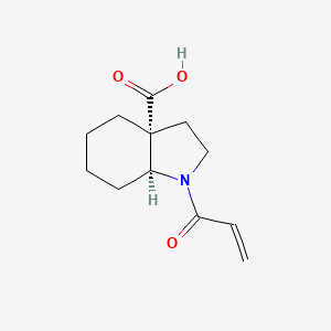 molecular formula C12H17NO3 B2380301 (3Ar,7aS)-1-prop-2-enoyl-3,4,5,6,7,7a-hexahydro-2H-indole-3a-carboxylic acid CAS No. 2305412-86-4