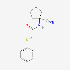 molecular formula C14H16N2OS B2380328 N-(1-cyanocyclopentyl)-2-(phenylsulfanyl)acetamide CAS No. 1252377-30-2