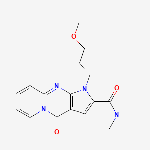 molecular formula C17H20N4O3 B2380337 1-(3-methoxypropyl)-N,N-dimethyl-4-oxo-1,4-dihydropyrido[1,2-a]pyrrolo[2,3-d]pyrimidine-2-carboxamide CAS No. 900297-02-1