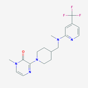molecular formula C18H22F3N5O B2380346 1-Methyl-3-[4-[[methyl-[4-(trifluoromethyl)pyridin-2-yl]amino]methyl]piperidin-1-yl]pyrazin-2-one CAS No. 2415634-81-8