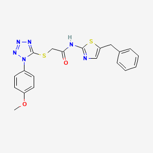molecular formula C20H18N6O2S2 B2380351 N-(5-苄基-1,3-噻唑-2-基)-2-[1-(4-甲氧基苯基)四唑-5-基]硫代乙酰胺 CAS No. 878699-29-7