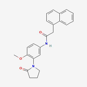 molecular formula C23H22N2O3 B2380352 N-[4-methoxy-3-(2-oxopyrrolidin-1-yl)phenyl]-2-naphthalen-1-ylacetamide CAS No. 941957-53-5