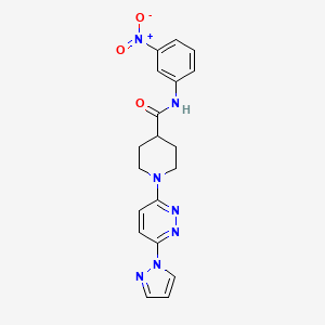 molecular formula C19H19N7O3 B2380353 1-(6-(1H-吡唑-1-基)哒嗪-3-基)-N-(3-硝基苯基)哌啶-4-甲酰胺 CAS No. 1286706-74-8