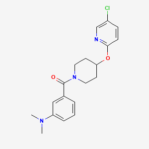 molecular formula C19H22ClN3O2 B2380354 (4-((5-Chloropyridin-2-yl)oxy)piperidin-1-yl)(3-(dimethylamino)phenyl)methanone CAS No. 1448078-65-6