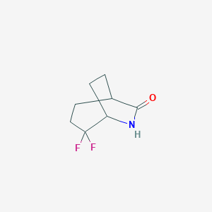molecular formula C8H11F2NO B2380356 4,4-Difluoro-6-azabicyclo[3.2.2]nonan-7-one CAS No. 2413867-26-0