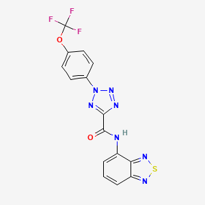 molecular formula C15H8F3N7O2S B2380361 N-(benzo[c][1,2,5]thiadiazol-4-yl)-2-(4-(trifluoromethoxy)phenyl)-2H-tetrazole-5-carboxamide CAS No. 1396746-08-9