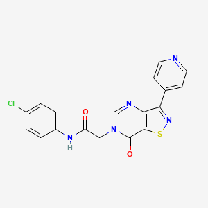 molecular formula C18H12ClN5O2S B2380362 N-(4-chlorophenyl)-2-(7-oxo-3-(pyridin-4-yl)isothiazolo[4,5-d]pyrimidin-6(7H)-yl)acetamide CAS No. 1251672-40-8