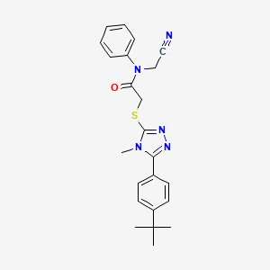 molecular formula C23H25N5OS B2380364 2-[[5-(4-tert-butylphenyl)-4-methyl-1,2,4-triazol-3-yl]sulfanyl]-N-(cyanomethyl)-N-phenylacetamide CAS No. 879360-89-1