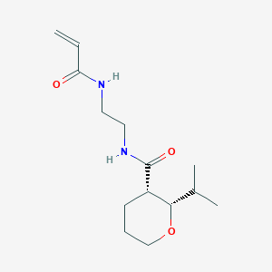 molecular formula C14H24N2O3 B2380372 (2S,3S)-2-Propan-2-yl-N-[2-(prop-2-enoylamino)ethyl]oxane-3-carboxamide CAS No. 2197733-77-8
