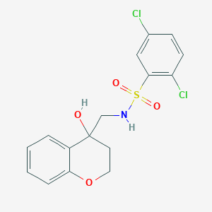 molecular formula C16H15Cl2NO4S B2380373 2,5-dichloro-N-((4-hydroxychroman-4-yl)methyl)benzenesulfonamide CAS No. 1396843-63-2
