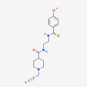 molecular formula C19H25N3O3 B2380382 N-{2-[(4-methoxyphenyl)formamido]ethyl}-1-(prop-2-yn-1-yl)piperidine-4-carboxamide CAS No. 1281046-93-2
