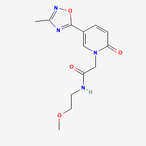 molecular formula C13H16N4O4 B2380383 N-(2-methoxyethyl)-2-[5-(3-methyl-1,2,4-oxadiazol-5-yl)-2-oxopyridin-1(2H)-yl]acetamide CAS No. 1396843-65-4