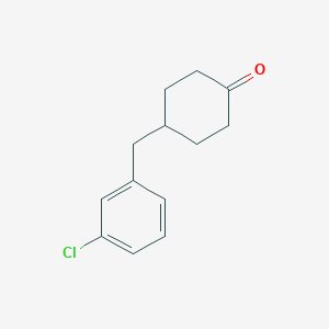 molecular formula C13H15ClO B2380388 4-[(3-Chlorophenyl)methyl]cyclohexan-1-one CAS No. 1548163-35-4