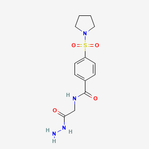 molecular formula C13H18N4O4S B2380401 N-(2-肼基-2-氧代乙基)-4-(吡咯烷-1-基磺酰基)苯甲酰胺 CAS No. 392247-21-1