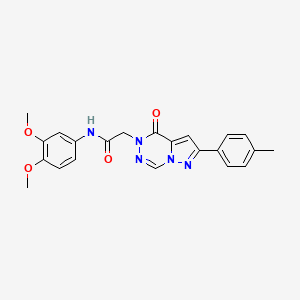 molecular formula C22H21N5O4 B2380407 N-(3,4-dimethoxyphenyl)-2-(oxo-8-(p-tolyl)pyrazolo[1,5-d][1,2,4]triazin-1-yl)acetamide CAS No. 1021046-04-7