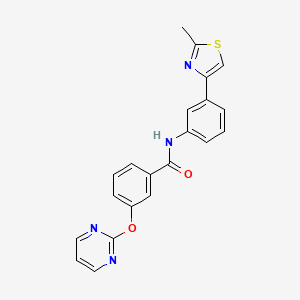 molecular formula C21H16N4O2S B2380410 N-(3-(2-methylthiazol-4-yl)phenyl)-3-(pyrimidin-2-yloxy)benzamide CAS No. 1251685-96-7