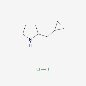 molecular formula C8H16ClN B2380414 2-(Cyclopropylmethyl)pyrrolidine;hydrochloride CAS No. 2416236-28-5