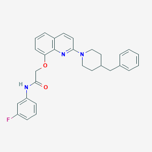 2-((2-(4-benzylpiperidin-1-yl)quinolin-8-yl)oxy)-N-(3-fluorophenyl)acetamide