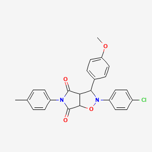 2-(4-chlorophenyl)-3-(4-methoxyphenyl)-5-(p-tolyl)dihydro-2H-pyrrolo[3,4-d]isoxazole-4,6(5H,6aH)-dione
