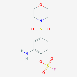molecular formula C10H13FN2O6S2 B2380419 4-(3-Amino-4-fluorosulfonyloxyphenyl)sulfonylmorpholine CAS No. 2411241-97-7