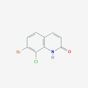 molecular formula C9H5BrClNO B2380422 7-Bromo-8-chloro-1,2-dihydroquinolin-2-one CAS No. 2021809-76-5
