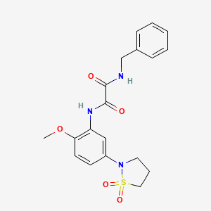 molecular formula C19H21N3O5S B2380447 N1-benzyl-N2-(5-(1,1-dioxidoisothiazolidin-2-yl)-2-methoxyphenyl)oxalamide CAS No. 1026061-01-7