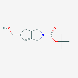 molecular formula C13H21NO3 B2380449 5-羟甲基-2-叔丁氧羰基-六氢环戊并[C]吡咯 CAS No. 1365570-27-9