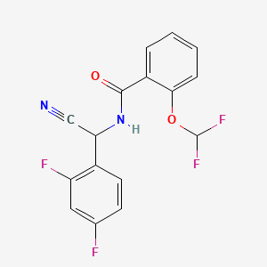 molecular formula C16H10F4N2O2 B2380452 N-[Cyano-(2,4-difluorophenyl)methyl]-2-(difluoromethoxy)benzamide CAS No. 2249270-29-7