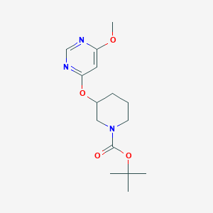 molecular formula C15H23N3O4 B2380453 tert-Butyl 3-((6-methoxypyrimidin-4-yl)oxy)piperidine-1-carboxylate CAS No. 1353972-94-7