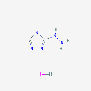 molecular formula C3H8IN5 B2380469 3-肼基-4-甲基-4H-1,2,4-三唑氢碘酸盐 CAS No. 1989671-43-3