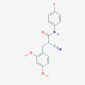 molecular formula C18H17FN2O3 B2380471 2-氰基-3-(2,4-二甲氧基苯基)-N-(4-氟苯基)丙酰胺 CAS No. 1260986-01-3
