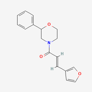 molecular formula C17H17NO3 B2380484 (E)-3-(furan-3-yl)-1-(2-phenylmorpholino)prop-2-en-1-one CAS No. 1798422-97-5