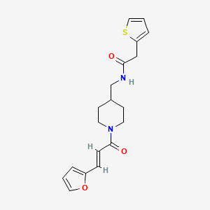 molecular formula C19H22N2O3S B2380495 (E)-N-((1-(3-(furan-2-yl)acryloyl)piperidin-4-yl)methyl)-2-(thiophen-2-yl)acetamide CAS No. 1235706-71-4
