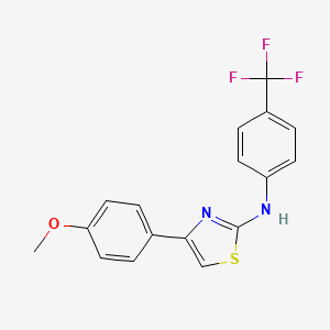 molecular formula C17H13F3N2OS B2380496 4-(4-methoxyphenyl)-N-[4-(trifluoromethyl)phenyl]-1,3-thiazol-2-amine CAS No. 860644-60-6
