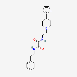 molecular formula C21H27N3O2S B2380500 N1-phenethyl-N2-(2-(4-(thiophen-2-yl)piperidin-1-yl)ethyl)oxalamide CAS No. 1428350-02-0