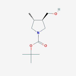 molecular formula C11H21NO3 B2380502 反式叔丁基3-(羟甲基)-4-甲基吡咯烷-1-羧酸酯 CAS No. 1349715-96-3