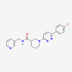 molecular formula C22H22FN5O B2380518 1-(6-(4-fluorophenyl)pyridazin-3-yl)-N-(pyridin-3-ylmethyl)piperidine-3-carboxamide CAS No. 1105213-99-7