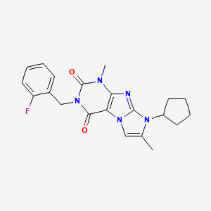 6-Cyclopentyl-2-[(2-fluorophenyl)methyl]-4,7-dimethylpurino[7,8-a]imidazole-1,3-dione